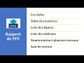 Normes de rapport pfe  styles  table des matires liste des tableaux figures saut de section