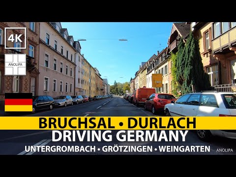 🚙 🇩🇪【4K】Driving GERMANY • Bruchsal, Untergrombach, Weingarten, Grötzingen, Durlach • POV driving