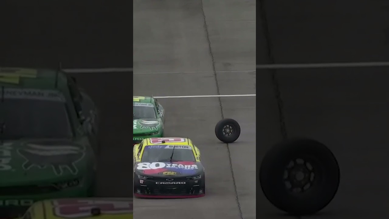 WATCH: Runaway tire! 🚗🛞🏁 #nascar #race #xfinity