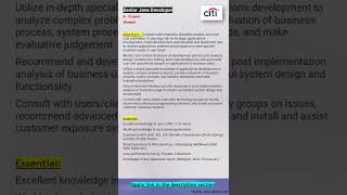 Citicorp Finance is hiring- Senior Java Developer  #itjobs