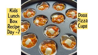 Dosa Pizza Cups सिर्फ़ 10 मिनट में | No Oven Cheesy Pizza Cups Recipe,Kids Lunch Box Recipe #tiffin