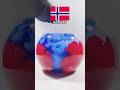 Norway Flag Colors Mixing in Water 🇳🇴 | Extremely Satisfying Ink Art #shorts #colormixing #asmr
