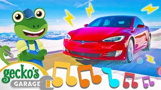 gecko drives his brand new tesla model x gecko s garage