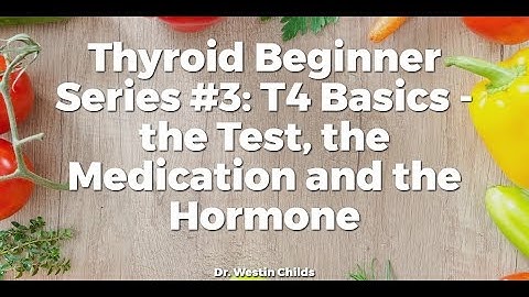 Thyroid Beginner Series #3: T4 Basics - the Test, the Medication and the Hormone