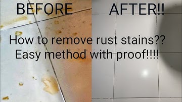 How to remove rust stains from tiles???Easy method!!! satisfying cleaning video