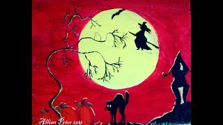 halloween acrylic painting easy beginners paintings paint step simple canvas