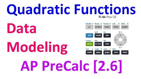 2.6D - Modeling Data with Quadratic Functions [AP Precalculus]