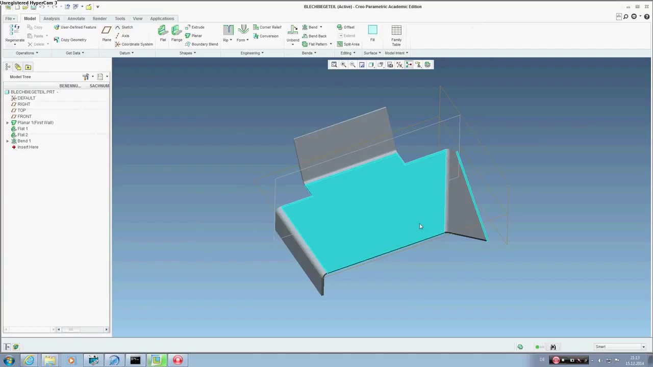 Creo Sheet metal Tutorial 2/3 | Creo Beginner Tutorial 2021 - YouTube