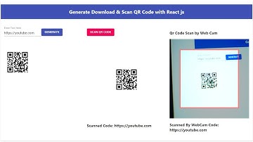 Generate Download & Scan QR Code with React js || Scan QR Code by WebCam in React js App