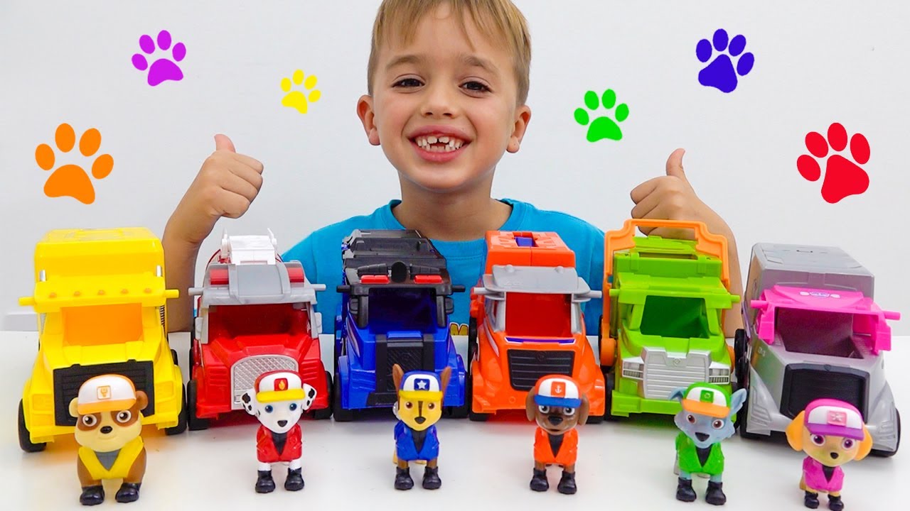 Vlad e Niki PAW Patrol caminhões de brinquedo Missão de resgate