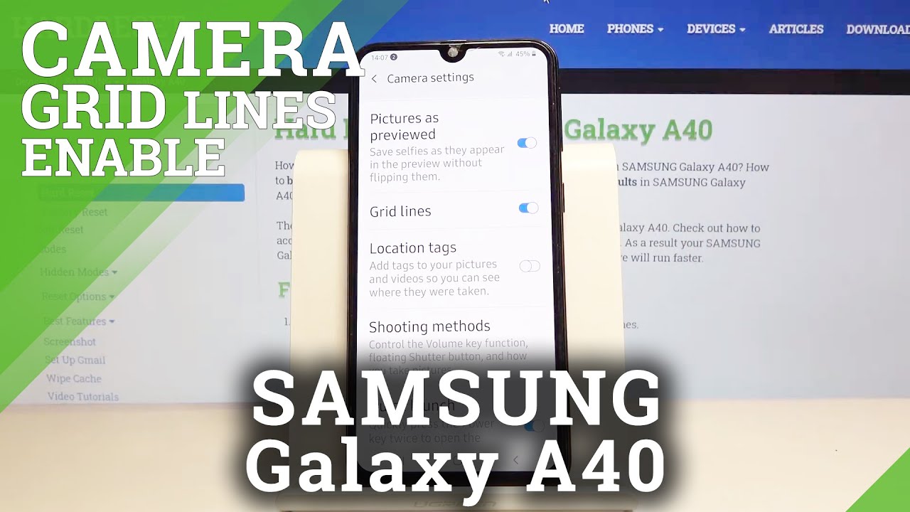 How to Turn On Camera Grid Lines in SAMSUNG Galaxy A40 – Camera ...