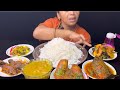 Bigbiteseating rice with golda chingritel koitamgrae jhalmug dallau shak