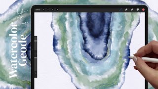 How to Paint a Watercolor Geode in Procreate | Digital Watercolor Gemstone | Alaina Jensen Brushes screenshot 1