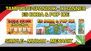 TUTORIAL Desain Spanduk / Banner ES BOBA DAN POP ICE - Coreldraw - #doubleyou22