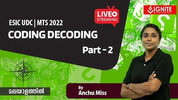 CODING AND DECODING PART 2 : ESIC UDC|MTS 2022