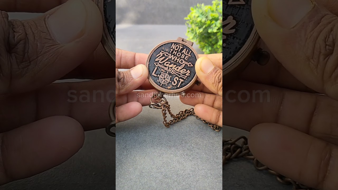 Antique Brass Flat Compass – Timeless New Year Gift & Nautical Décor | Sandtimerhub 