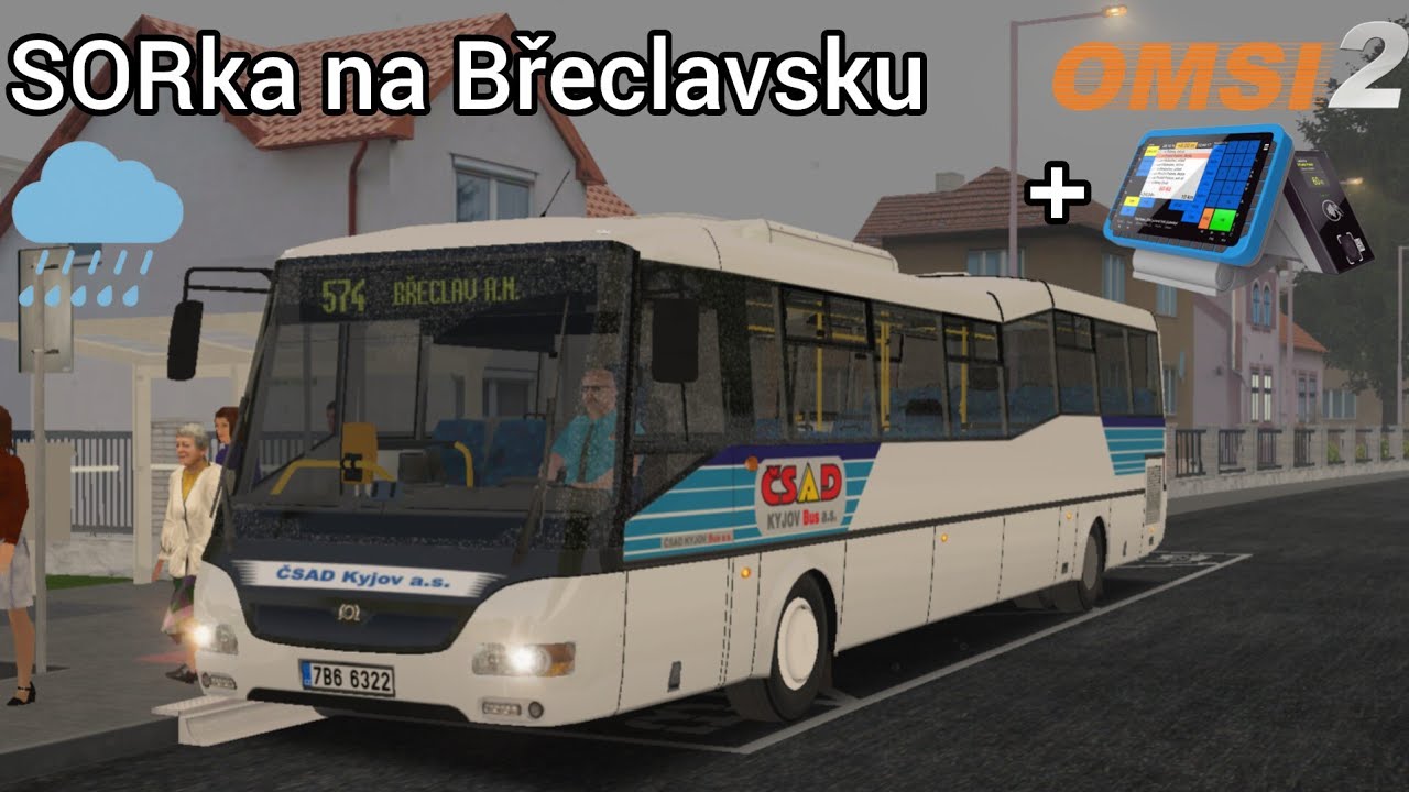 OMSI 2 #332 | Deštivá ranní linka 574 do Břeclavi se SORkou CN 12!