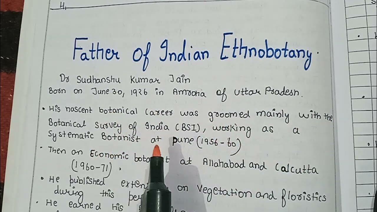 Father of Indian Ethnobotany,their carrier in the field of botany in