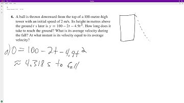A ball is thrown downward from the top of a 100-meter-heigh tower