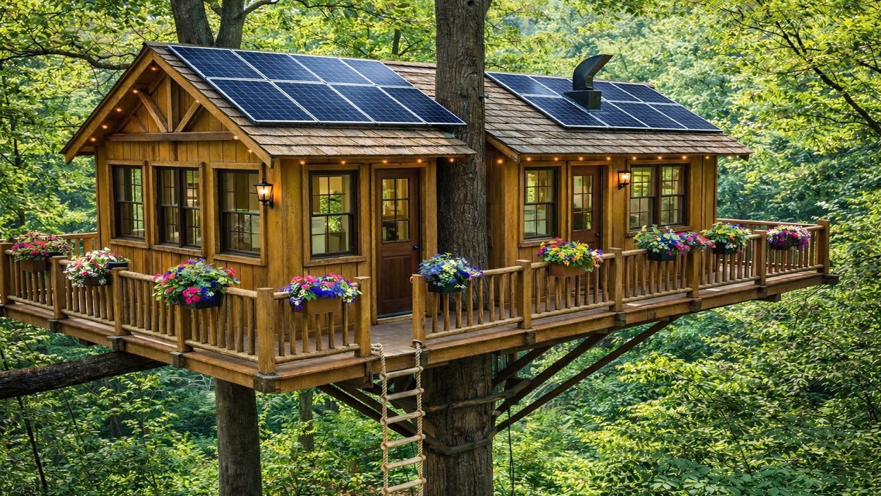 Building a House in the Forest (ASMR) - This A Woman Builds a Unique ...
