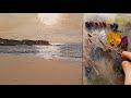 Beach Fishing - Oil Painting on Canvas using a Palette Knife and Brush by Dusan Malobabic