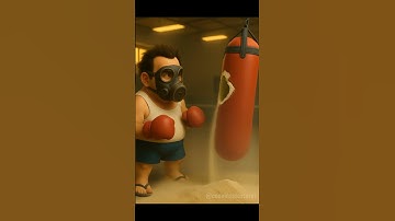 He Destroys Punching Bag Like a Boxing Legend. #animation #box #funny #cute #memes #cartoon  #comedy