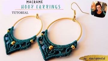 macrame hoop earrings tutorial | how to make micromacrame earring hoops | μακραμε σκουλαρικια κρικοι