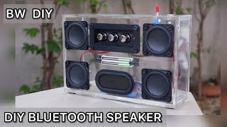 DIY BLUETOOTH SPEAKER TRANSPARENT ทำลำโพงบลูทูธเอง แอมป์จิ๋ว เสียงดีลำโพงใส how to make