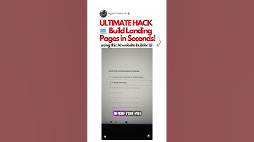 ULTIMATE HACK 🚀 Build Landing Pages in Seconds! #ai  #entrepreneur #webdesign