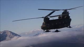 Japanese JGSDF AH-1S, UH-60JA and CH-47JA helicopters CSAR exercise