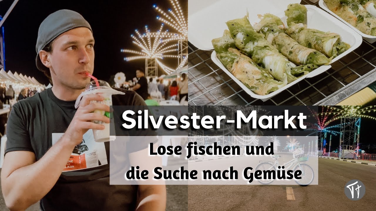 Street-Food Markt in Buriram, Thailand | Pandan-Snack, Essensstände und ein Lotto-Gewinn 🍢 🥙 🌟