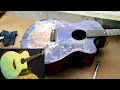 Old Guitar Restoration | Renew Guitar with epoxy and flowers | Resin art