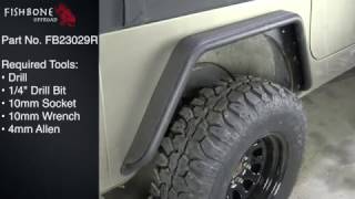 FB23029R TJ Wrangler Rear Tube Fenders Installation Guide
