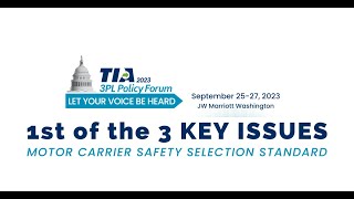 #TIAPolicyForum 2023 - 1st of the 3 Key Issues