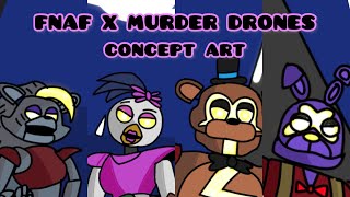 Fnaf x Murder Drones concept art