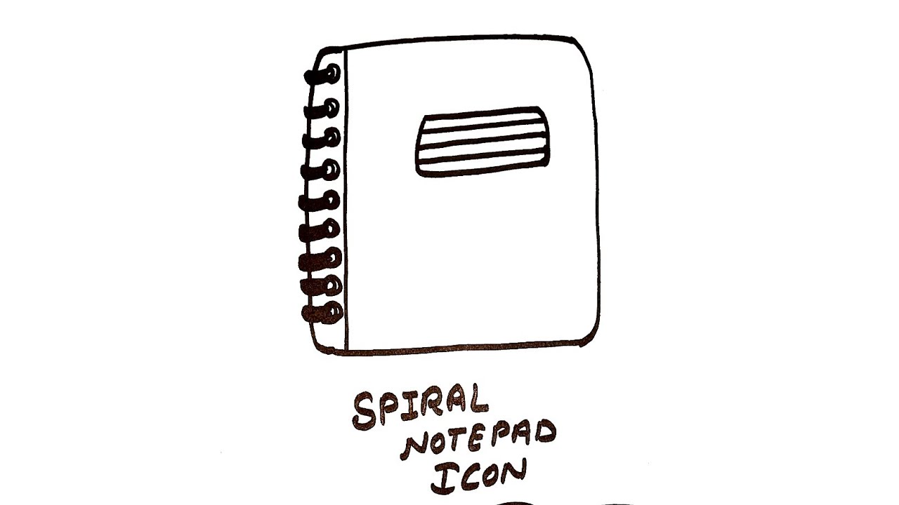 Steps Notepad Drawing How to Draw Spiral Notepad icon || Drawing Spiral Notepad icon step by ...