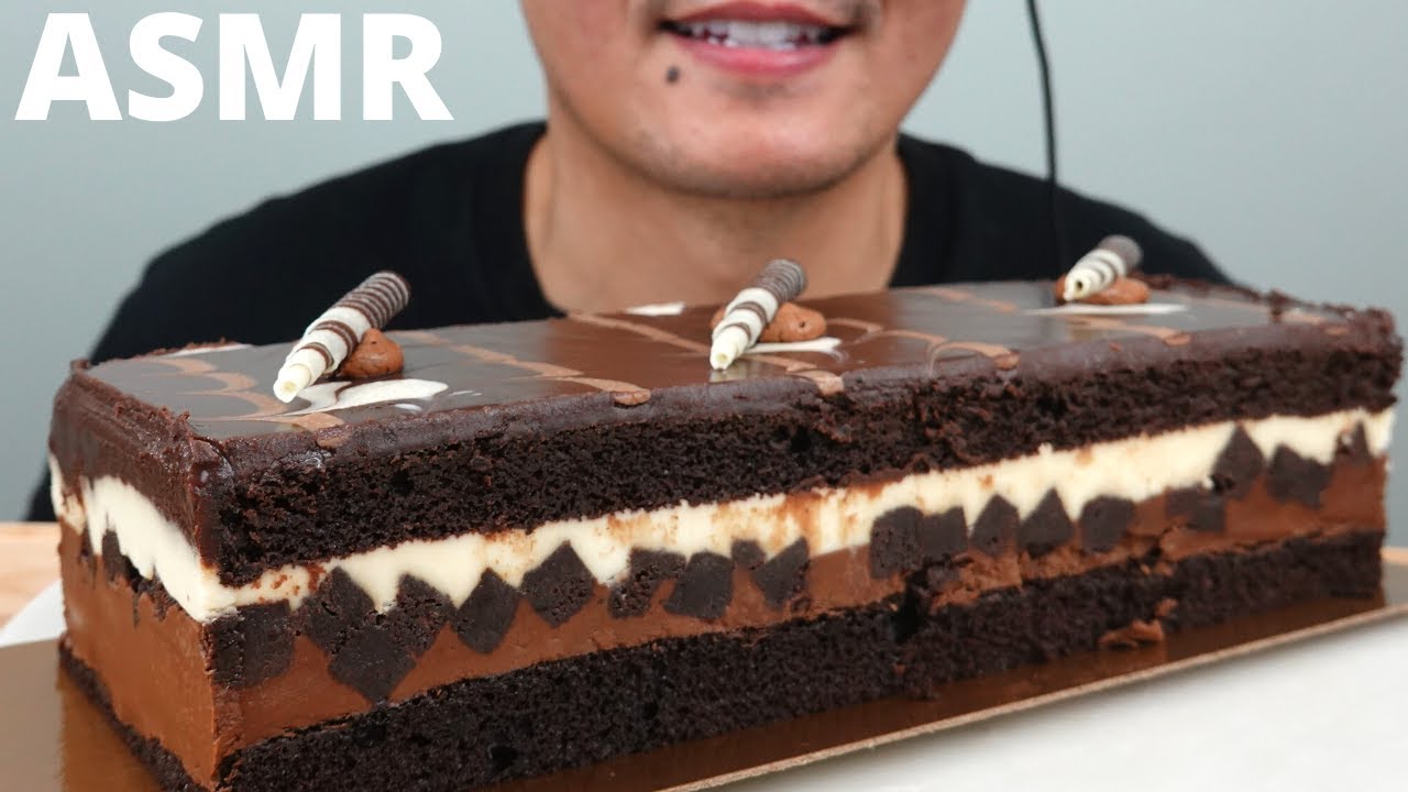 ASMR Costco Triple Chocolate Mousse Cake The Hangry Mole Eating Show - YouT...