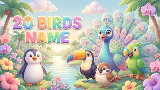 20 Birds Name for Kids 🐦 | Birds Names in English & Hindi | Cute 3D Animation screenshot 2