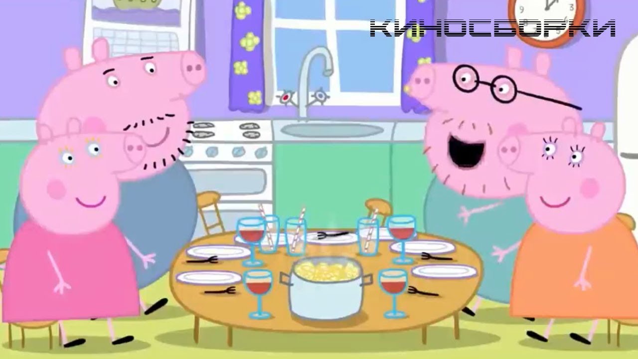 Едет свинка на машине