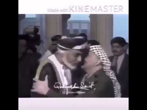 الرئيس ياسر عرفات يستقبل السلطان قابوس