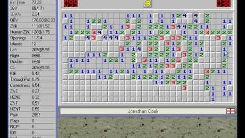 Minesweeper Expert, Laptop Touchpad, Non Flag: 69.88 seconds