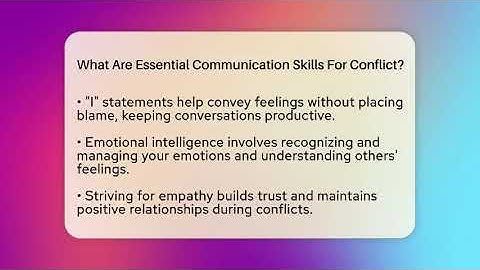 What Are Essential Communication Skills For Conflict? - The Personal Growth Path