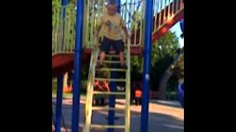 5 year old Trevor psyching himself up for a big jump