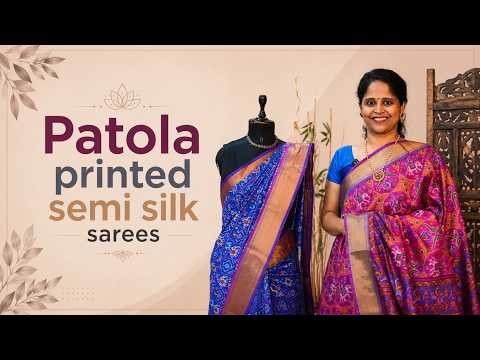 Patola Semi Silk Sarees-Rangvarsha Sarees-Beautiful Patola prints on flowy silks- Below Rs 1500