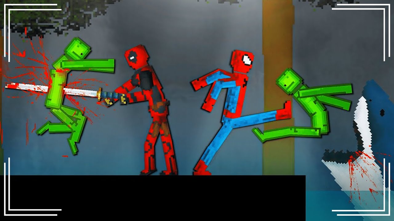 Spider-Man and Deadpool vs Enemies All Fight in People Playground