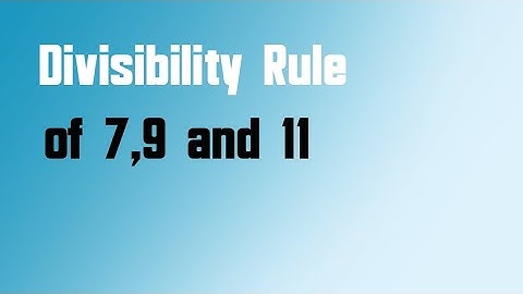 Divisibility Rule 