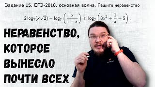 ✓ Неравенство, которое вынесло почти всех | ЕГЭ-2018. Задание 15. Математика. Профиль | Борис Трушин