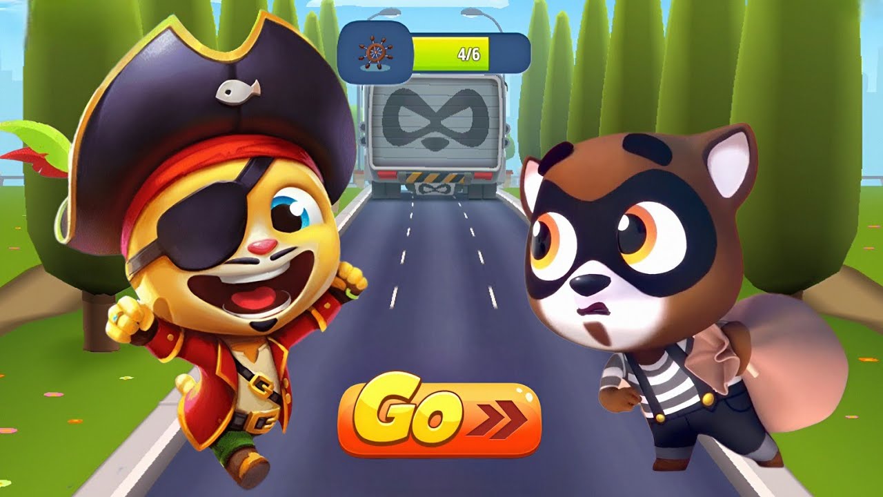 Talking Tom Gold Run - Pirate Ginger vs Raccoon Boss Fight in
