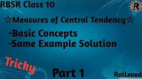 Part 1| RBSE Class 10 Maths | Measures Of Central Tendency Basic Concept With Example