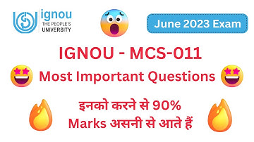 IGNOU Most Important Questions | MCS-011 | C Programming | EXAM 2023